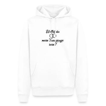 Willst du mein Trauzeuge sein? - Männer Premium Bio Hoodie - Weiß - Vorne - Nico (187cm)