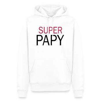 Super Papy - Opa T-Shirt - Männer Premium Bio Hoodie - Weiß - Vorne - Nico (187cm)
