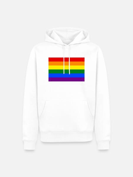 Die Regenbogenfahne oder Homosexuell - LGBT Stolzflagge - Männer Premium Bio Hoodie - Weiß