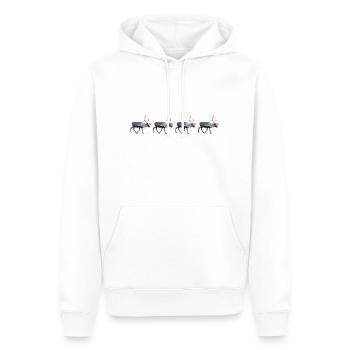 Illustration traditionnelle de renne dans l’ambiance hivernale - Sweat à capuche Premium bio Homme - blanc - Devant - Nico (187cm)