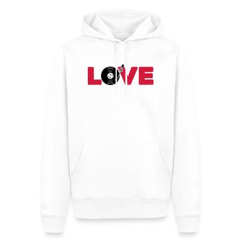 Changement de couleur Love Vinyl 2C - Sweat à capuche Premium bio Homme - blanc - Devant - Nico (187cm)