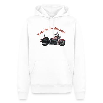 Moto, vélo - Sweat à capuche Premium bio Homme - blanc - Devant - Nico (187cm)