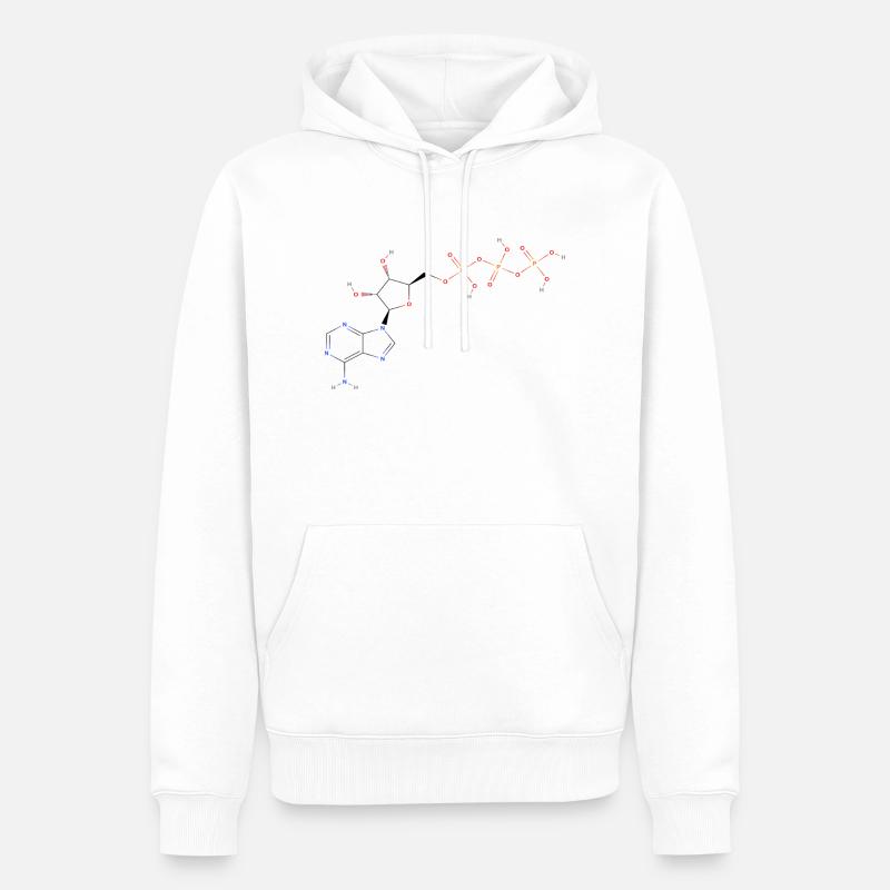 Adenosintriphosphat Molekül - Farbige Struktur - Männer Premium Bio Hoodie - Weiß