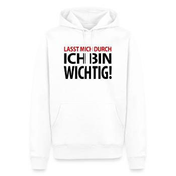 Lasst mich durch ich bin wichtig Chef Boss Kapitän - Männer Premium Bio Hoodie - Weiß - Vorne - Nico (187cm)