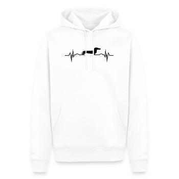 Teckel chien teckel Silhouette Retro ECG - Sweat à capuche Premium bio Homme - blanc - Devant - Nico (187cm)