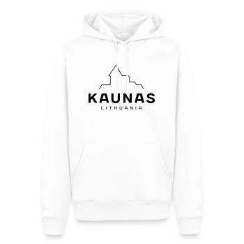 Kaunas– Lituanie - Sweat à capuche Premium bio Homme - blanc - Devant - Nico (187cm)