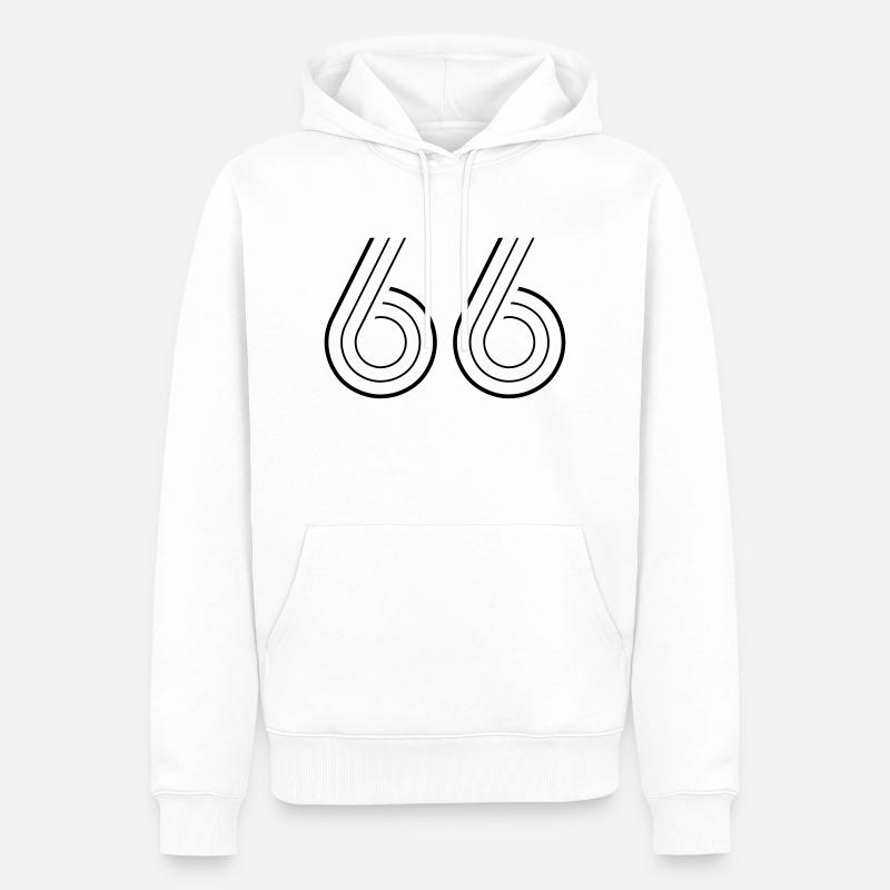 66 - Männer Premium Bio Hoodie - Weiß