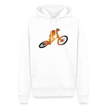 Descente VTT VTT Montagne - Sweat à capuche Premium bio Homme - blanc - Devant - Nico (187cm)