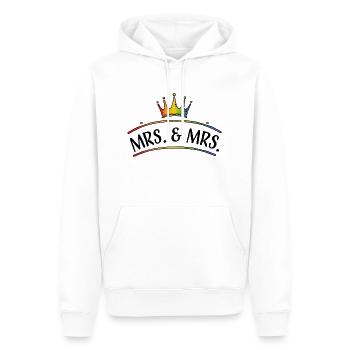 Couronne arc-en-ciel MRS et MRS mariage lesbien - Sweat à capuche Premium bio Homme - blanc - Devant - Nico (187cm)