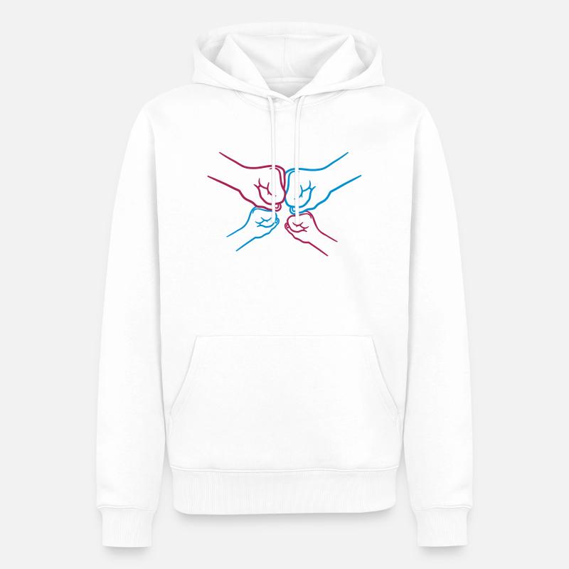 Fäuste 2 Kinder - Männer Premium Bio Hoodie - Weiß
