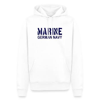 Marine - German Navy - Militär - Seefahrt Schiffe - Männer Premium Bio Hoodie - Weiß - Vorne - Nico (187cm)