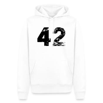 42 - Sweat à capuche Premium bio Homme - blanc - Devant - Nico (187cm)