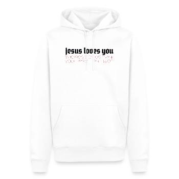 Jésus vous aime Le reste d’entre nous pense que vous êtes un idiot - Sweat à capuche Premium bio Homme - blanc - Devant - Nico (187cm)