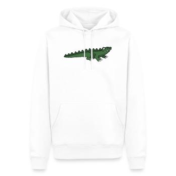 Crocodile - Sweat à capuche Premium bio Homme - blanc - Devant - Nico (187cm)