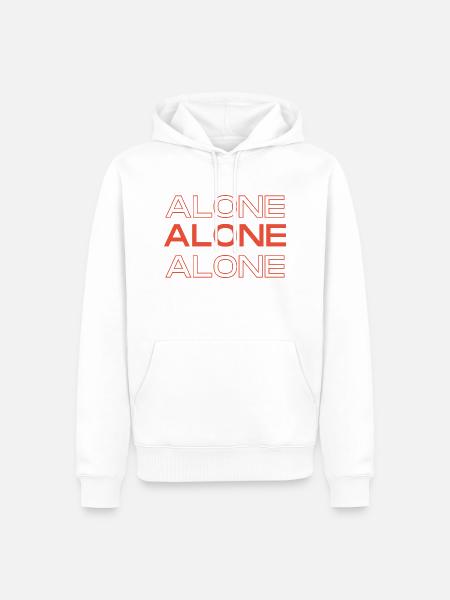 Allein - Männer Premium Bio Hoodie - Weiß