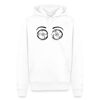 Monstre 2 yeux fous - Sweat à capuche Premium bio Homme - blanc - Devant - Nico (187cm)