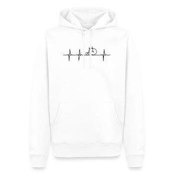 Bicycle Heartbeat Retro Bike Vintage Bicycle - Sweat à capuche Premium bio Homme - blanc - Devant - Nico (187cm)