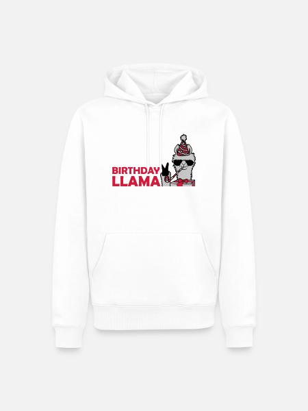 Birthday Llama No Drama - Men’s Premium Organic Hoodie - white