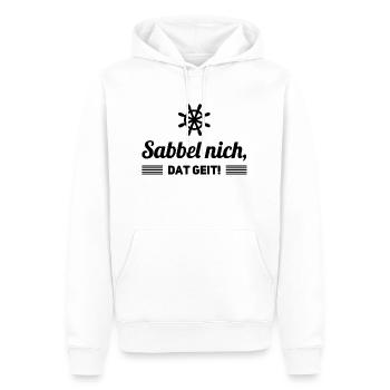 Sabbel nich dat geit Spruch Plattdeutsch - Männer Premium Bio Hoodie - Weiß - Vorne - Nico (187cm)
