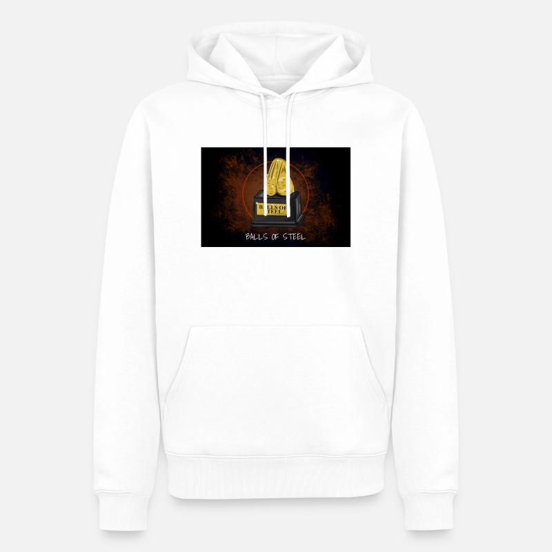 Dessin de boules d’acier - Sweat à capuche Premium bio Homme - blanc