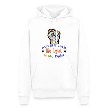 PAPA AUTISMUS VATER KAMPF ADS KÄMPFER SPRUCH MOTIV - Männer Premium Bio Hoodie - Weiß - Vorne - Nico (187cm)