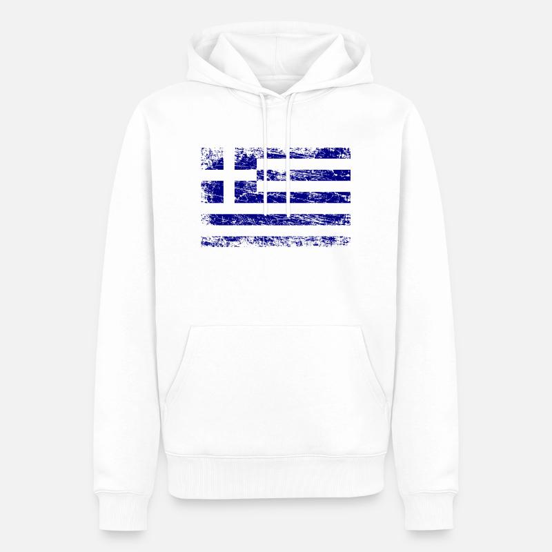 Drapeau de la Grèce - Sweat à capuche Premium bio Homme - blanc