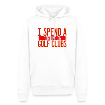 Je dépense une fortune en clubs de golf 2 - Sweat à capuche Premium bio Homme - blanc - Devant - Nico (187cm)
