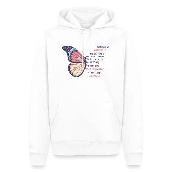 Schmetterling Blume Motivationsspruch Spruch Frau - Männer Premium Bio Hoodie - Weiß - Vorne - Nico (187cm)