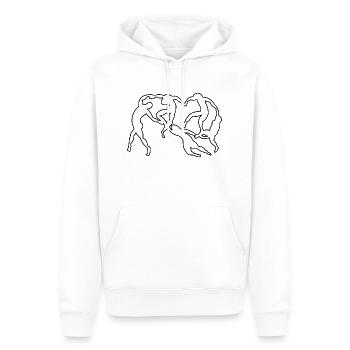 danser - Sweat à capuche Premium bio Homme - blanc - Devant - Nico (187cm)