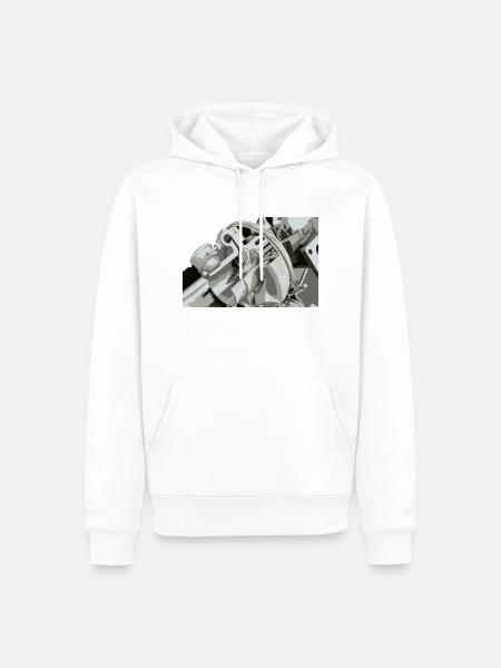 Turbolader fürs Auto und Tuning im Querschnitt - Männer Premium Bio Hoodie - Weiß