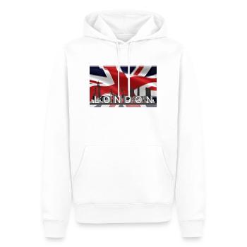 Londres - Sweat à capuche Premium bio Homme - blanc - Devant - Nico (187cm)