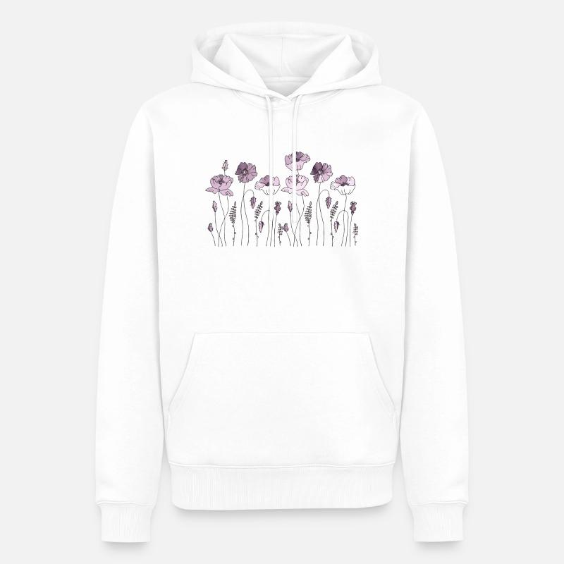 Fleur - Sweat à capuche Premium bio Homme - blanc