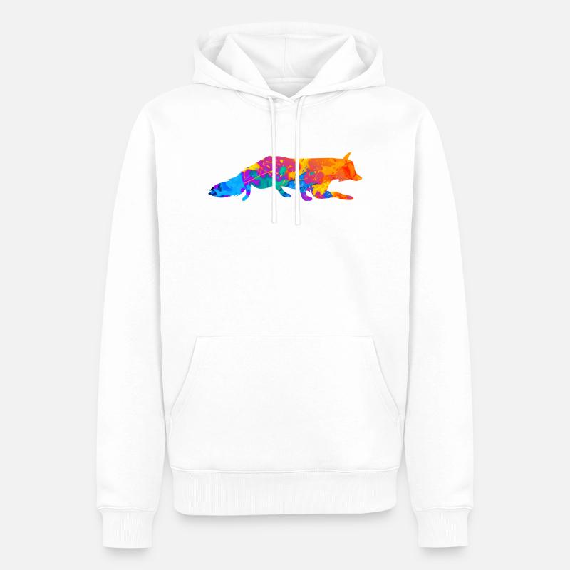 Fox Foxes Cadeau - Sweat à capuche Premium bio Homme - blanc
