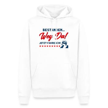 Fahrprüfung Führerschein Bestanden Fahranfänger - Männer Premium Bio Hoodie - Weiß - Vorne - Nico (187cm)