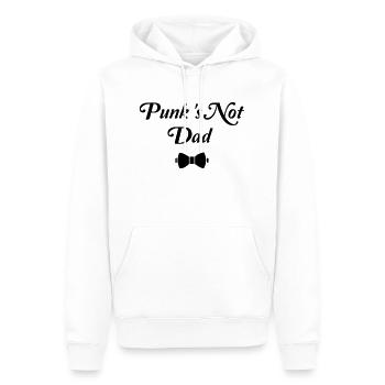 PUNK'S NOT DAD ! (papa, père) flex - Sweat à capuche Premium bio Homme - blanc - Devant - Nico (187cm)
