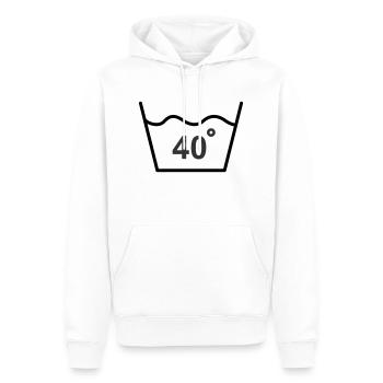 Machine Wash Warm - Men’s Premium Organic Hoodie - white - Front - Nico (187cm)