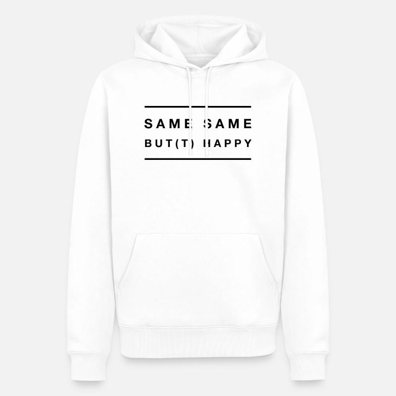 same same but happy - Männer Premium Bio Hoodie - Weiß