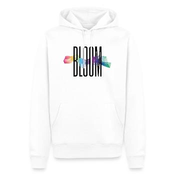 BLOOM - Men’s Premium Organic Hoodie - white - Front - Nico (187cm)