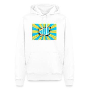 Nein! Comic Style Bubble Graffiti Schriftzug - Männer Premium Bio Hoodie - Weiß - Vorne - Nico (187cm)