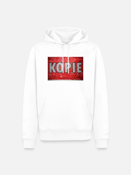 Kopie Ziegelsteinmauer Graffiti - Männer Premium Bio Hoodie - Weiß