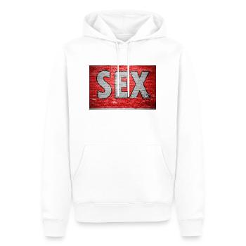 Graffiti mural de briques sexuelles - Sweat à capuche Premium bio Homme - blanc - Devant - Nico (187cm)