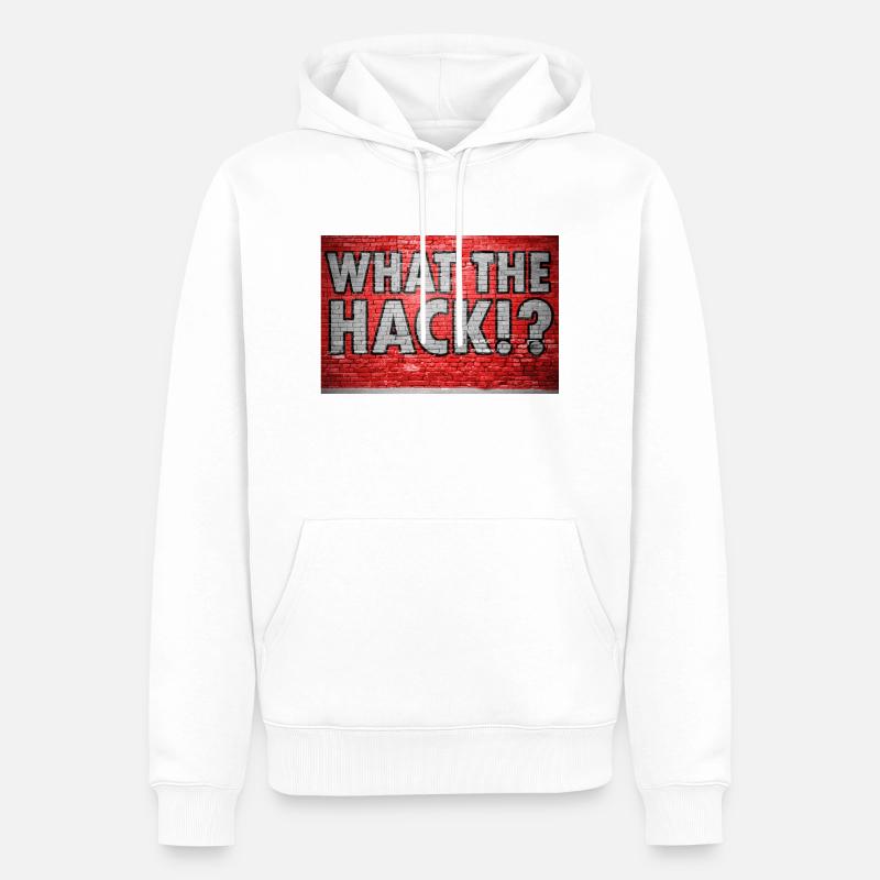Qu’est-ce que le hack!? Graffiti - Sweat à capuche Premium bio Homme - blanc