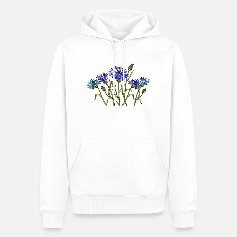 Fleur - Sweat à capuche Premium bio Homme - blanc