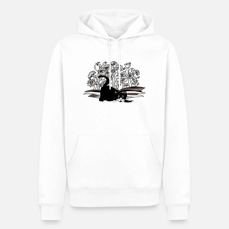 Chat - Sweat à capuche Premium bio Homme - blanc