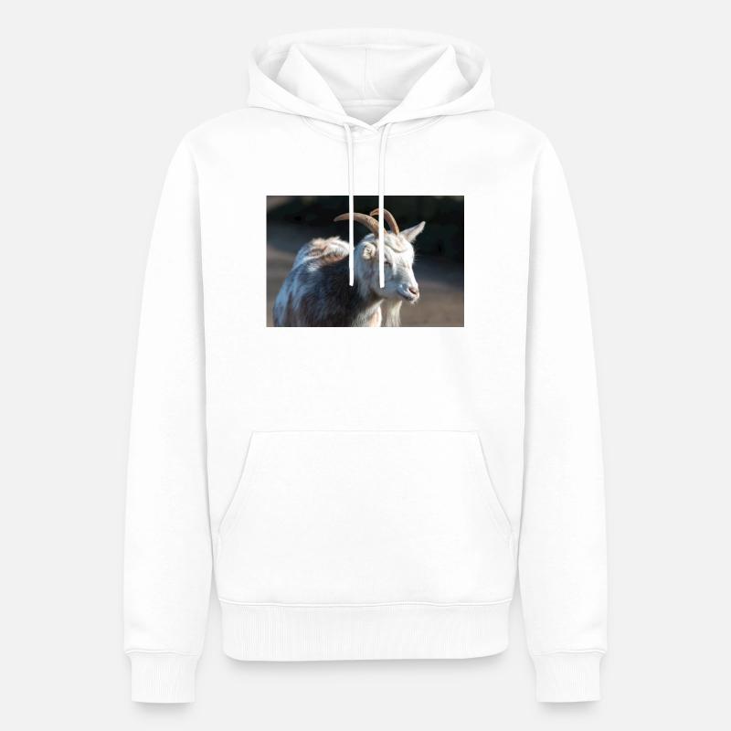Zwergziege oder Zwergziege - Männer Premium Bio Hoodie - Weiß