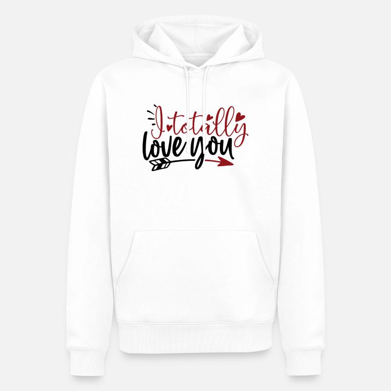 Je t’aime totalement - Sweat à capuche Premium bio Homme - blanc