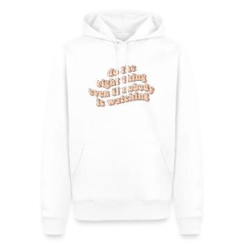 Tue das richtige auch wenn dich niemand beobachtet - Männer Premium Bio Hoodie - Weiß - Vorne - Nico (187cm)