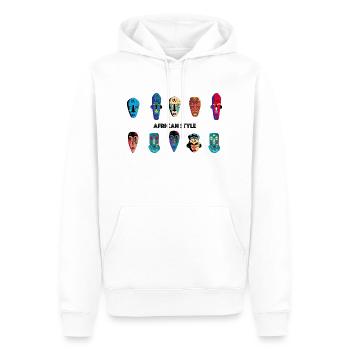 Africa - Felpa con cappuccio ecologica premium da uomo - bianco - Fronte - Nico (187cm)