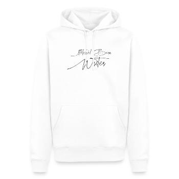 Écrivain né / Noir - Sweat à capuche Premium bio Homme - blanc - Devant - Nico (187cm)