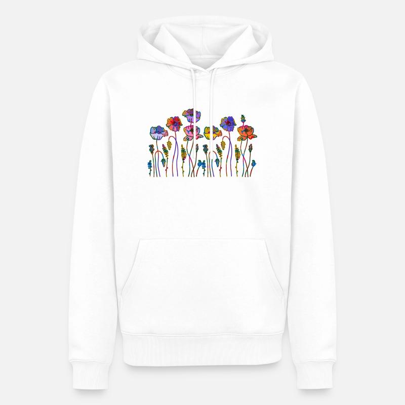 Fleur - Sweat à capuche Premium bio Homme - blanc